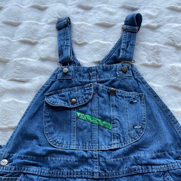 🔥Vintage Key Imperial Denim Carpenter Bib Overalls Farmer Barn Work Western - Picture 7 of 14
